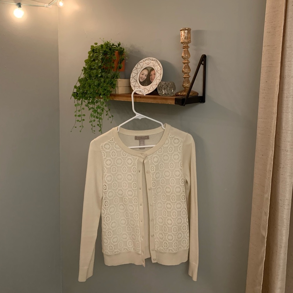 Banana Republic Cream Lace Cardigan